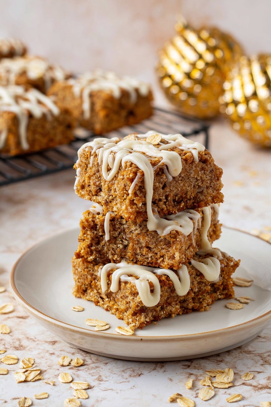 Gingerbread Oatmeal Bars Recipe - Serving