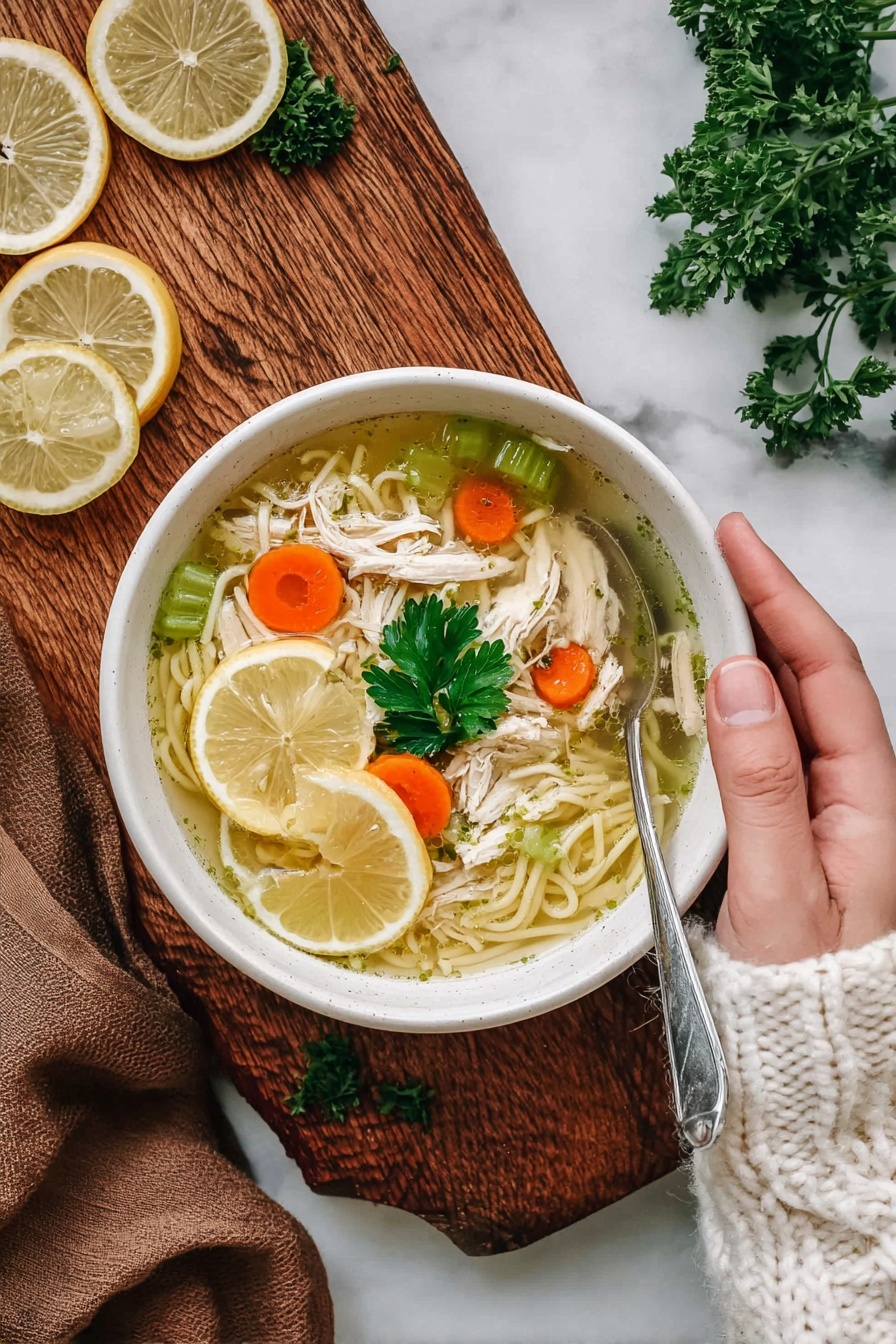 Healthy Chicken Zoodle Soup Recipe - Serving