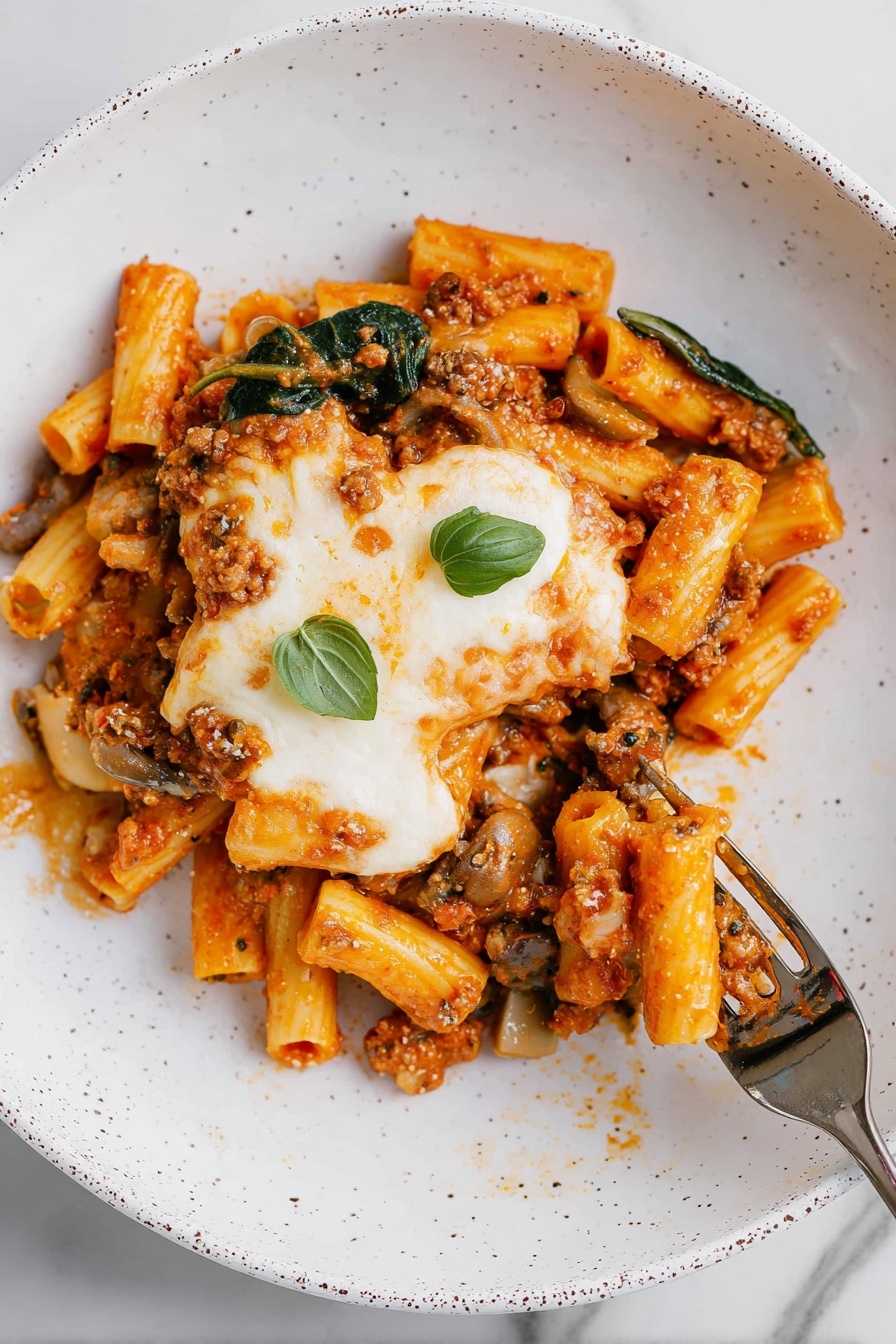 Healthy Baked Ziti with Turkey Sausage Recipe - Serving