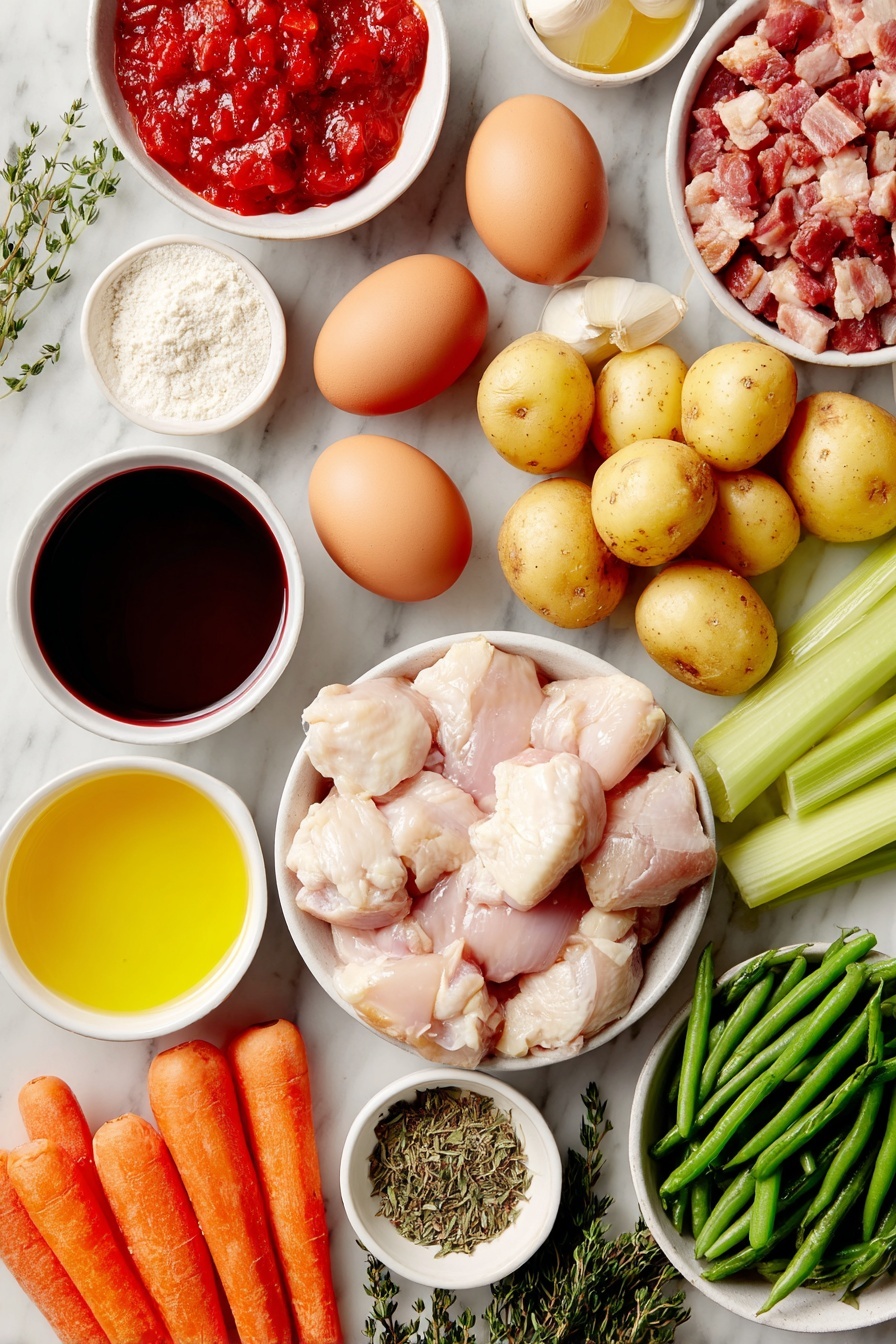 Hearty Chicken Stew with Red Wine Recipe - Ingredients