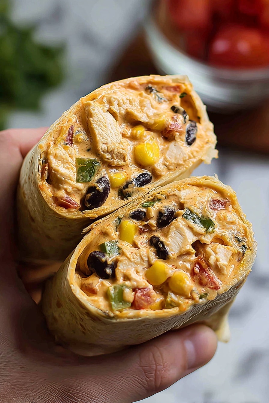 Air Fryer Southwest Chicken Burritos Recipe - Serving