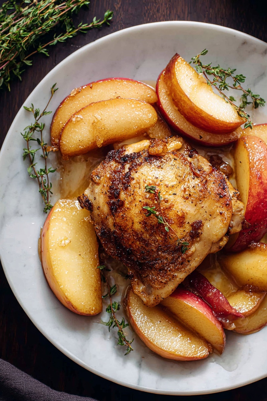 Apple Chicken Thighs with Caramelized Apples Recipe - Serving