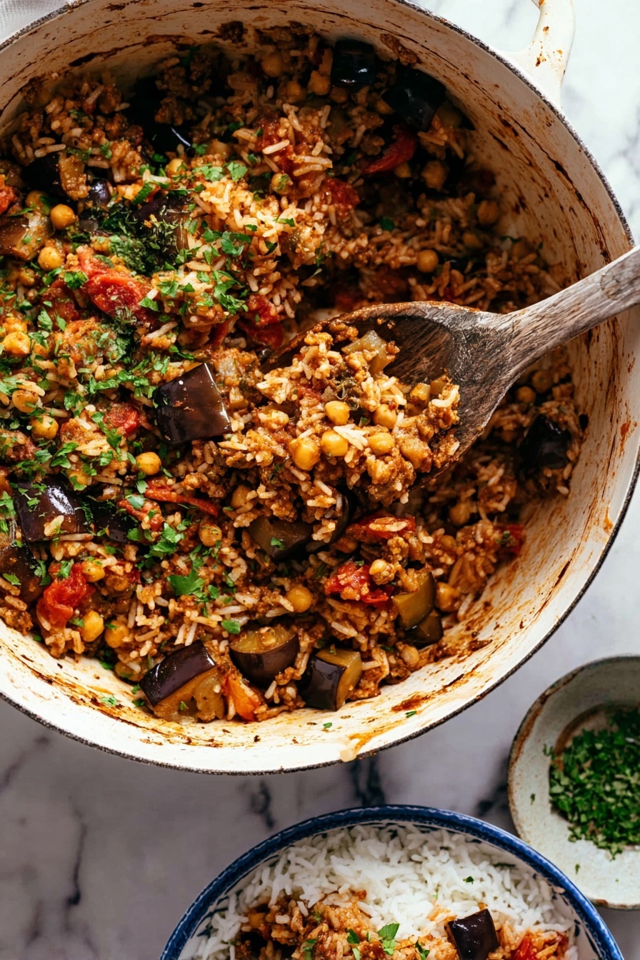 Beef Eggplant Rice Pilaf Recipe - Recipe Step