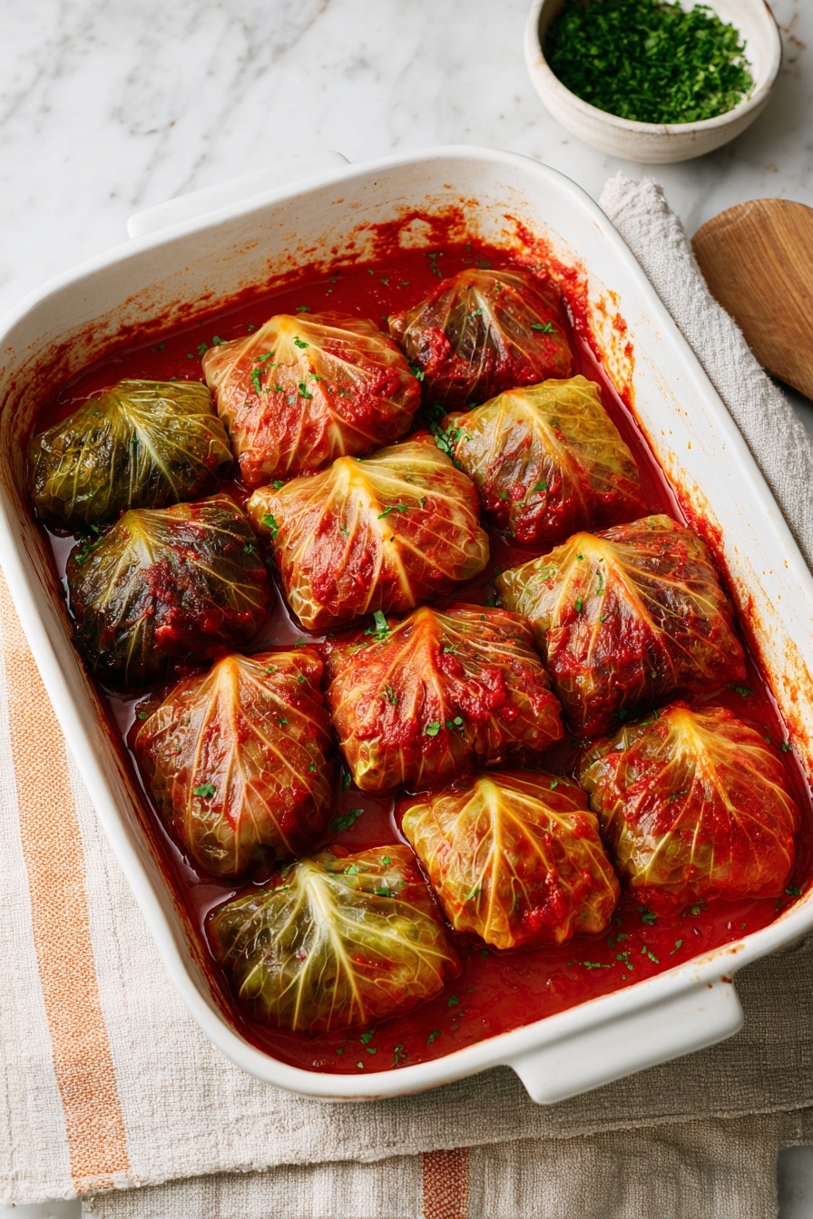 Baked Cabbage Rolls with Meat and Rice Recipe - Recipe Step