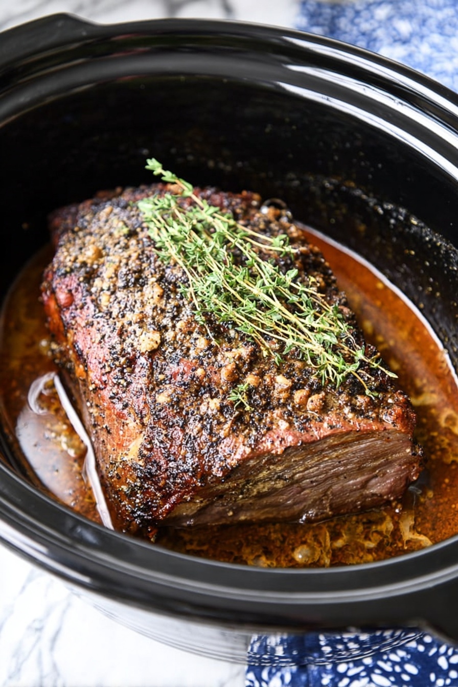 Slow Cooker Roast Beef with Herbs Recipe - Recipe Step