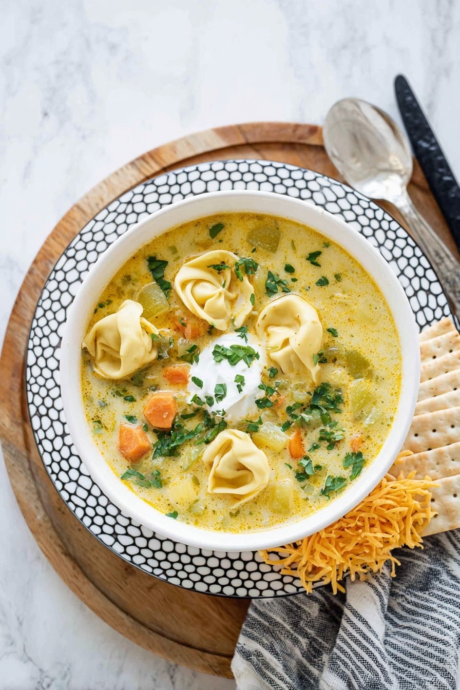 Creamy Chicken Spinach Tortellini Soup Recipe - Serving
