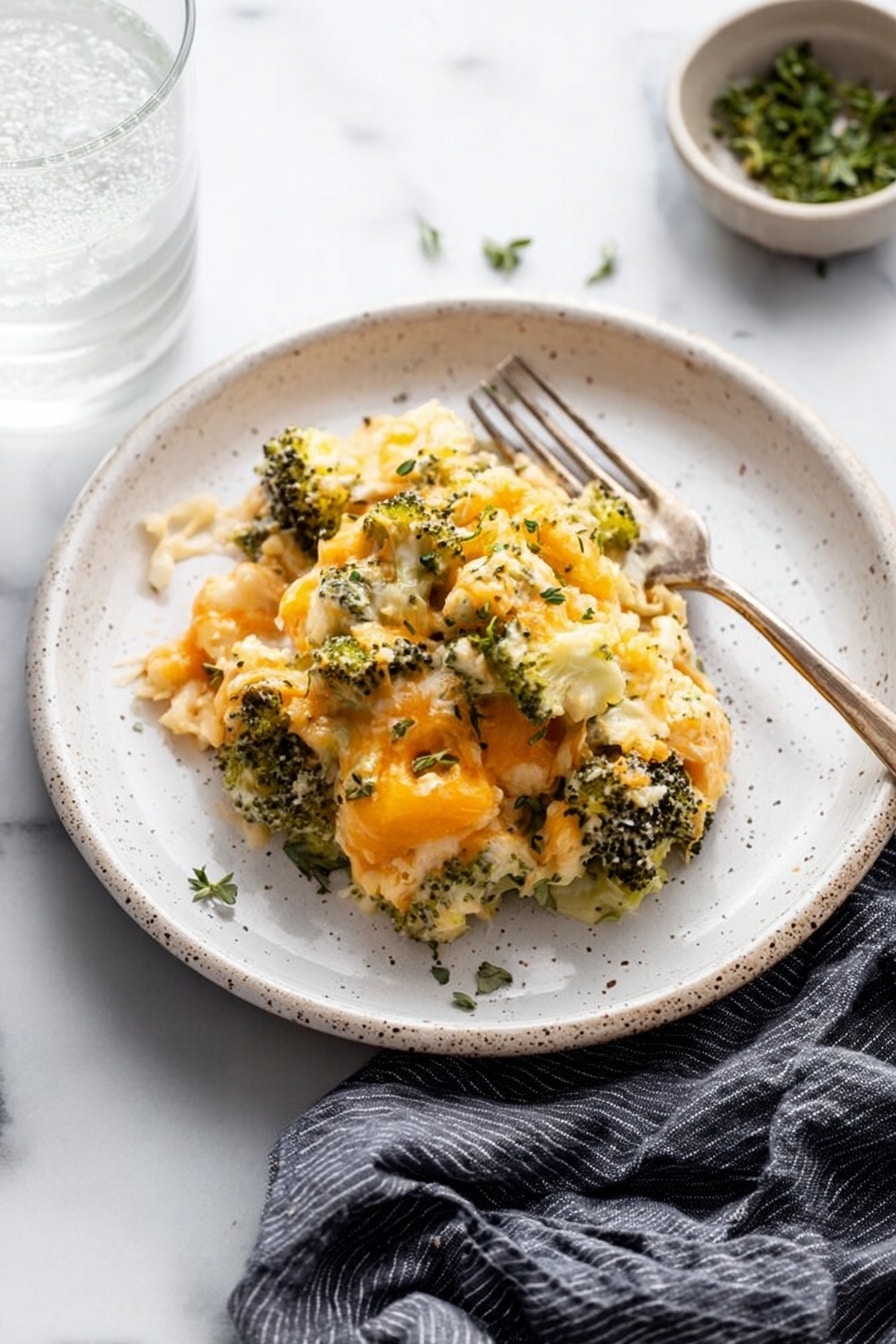 Cheesy Broccoli Rice Casserole Recipe - Serving