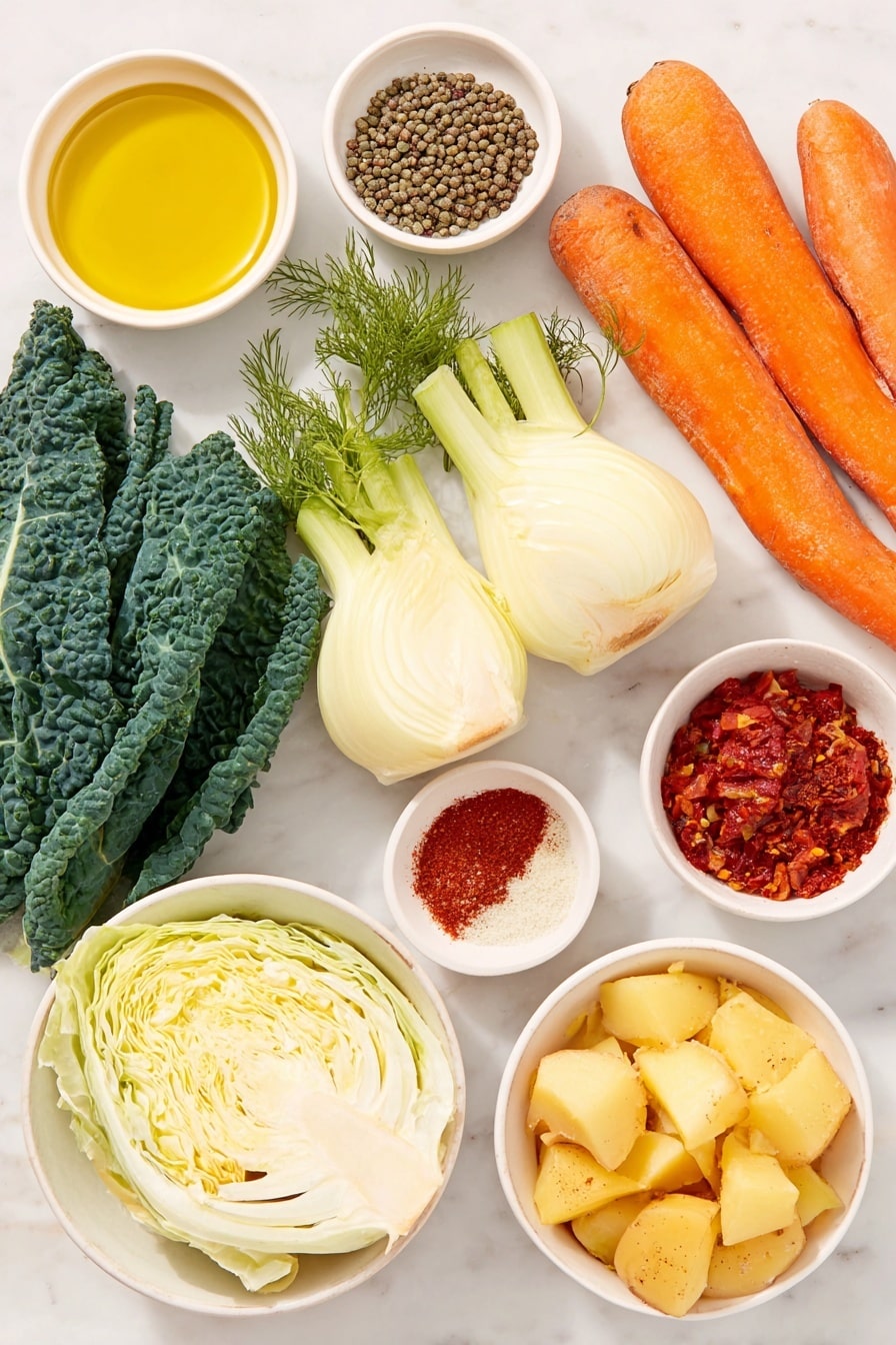 Healthy Cabbage Lentil Soup with Fennel Recipe - Ingredients
