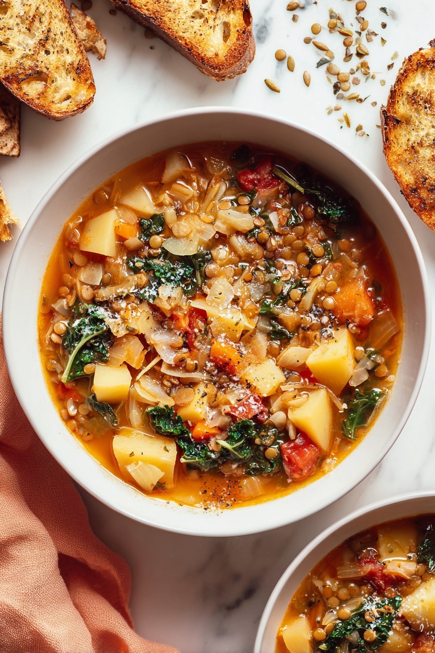 Healthy Cabbage Lentil Soup with Fennel Recipe - Serving