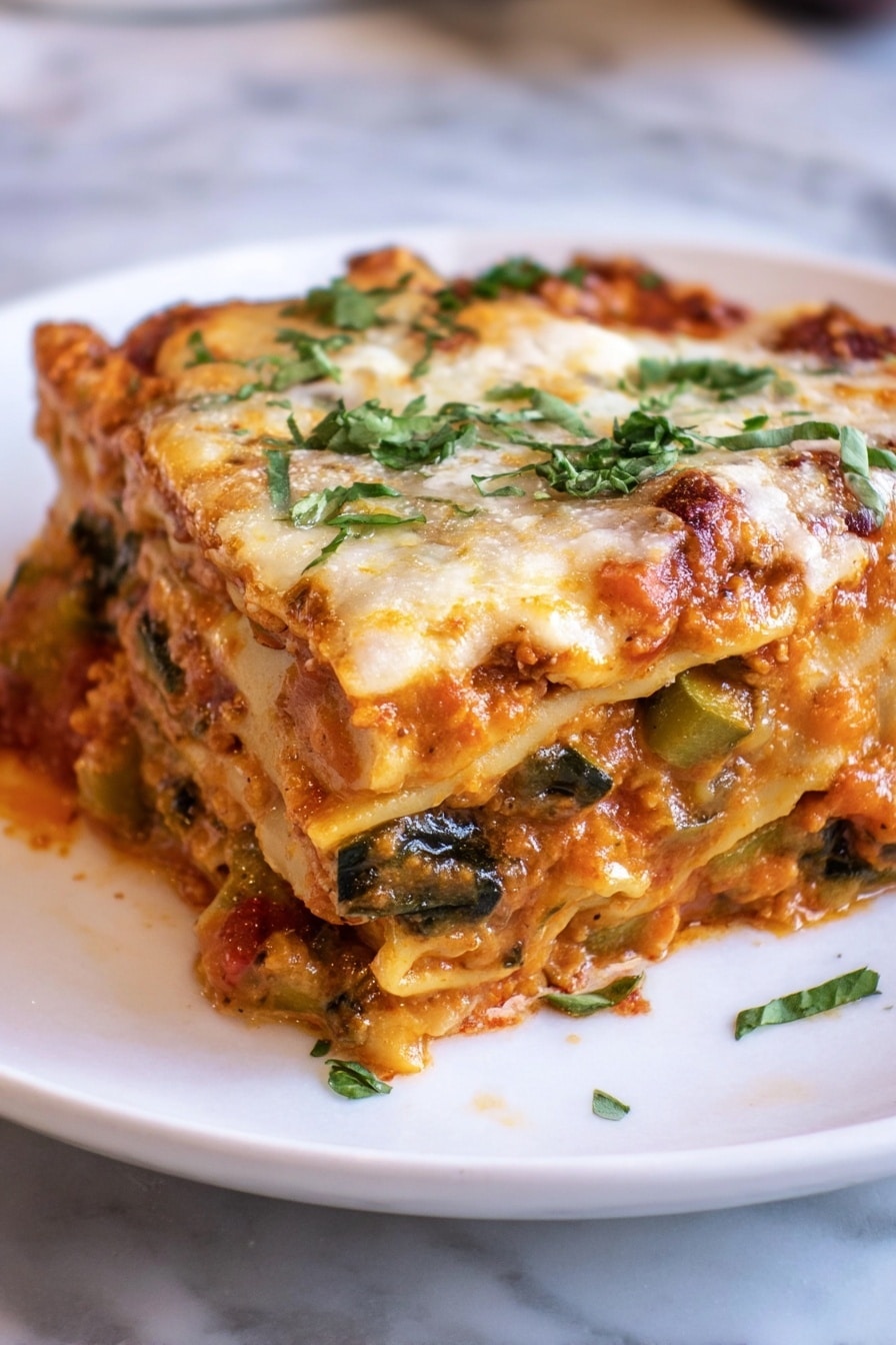 Vegetable Lasagna Recipe - Serving