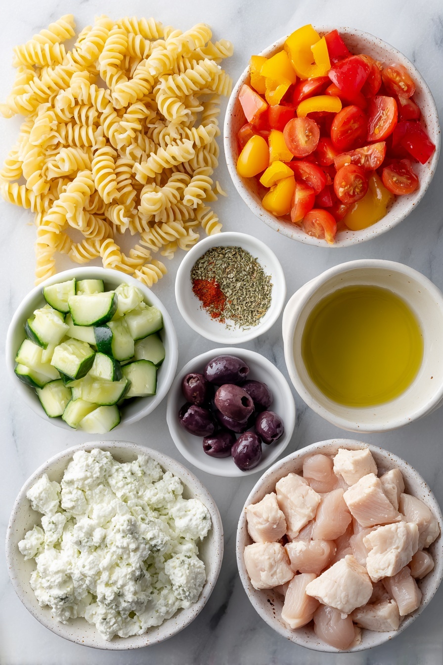 High Protein Pasta Salad Recipe - Ingredients