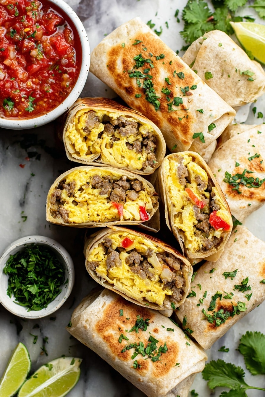 High Protein Breakfast Burritos Recipe - Serving