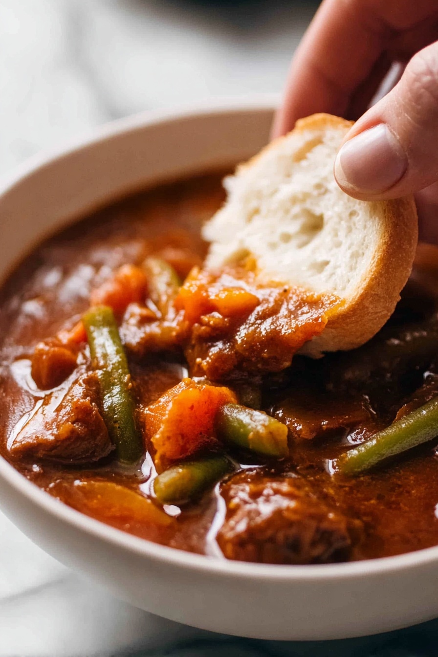 Hearty Chicken Stew with Red Wine Recipe - Serving