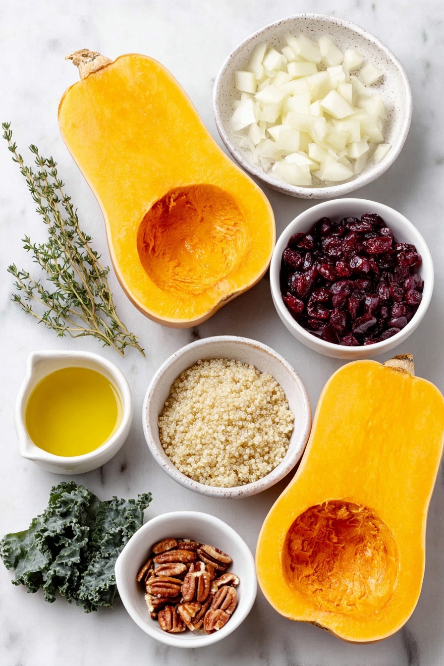 Stuffed Butternut Squash with Quinoa and Cranberries Recipe - Ingredients