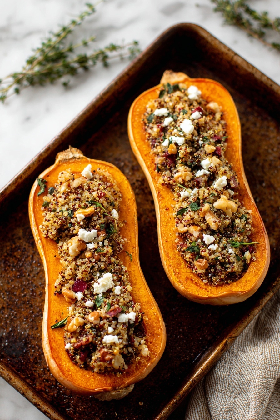 Stuffed Butternut Squash with Quinoa and Cranberries Recipe - Recipe Step
