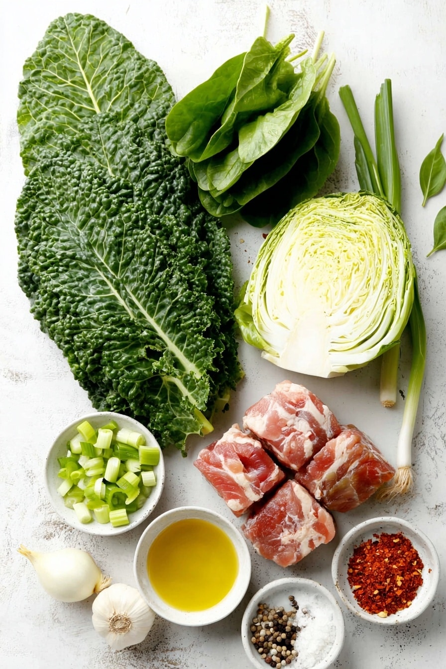 Green Gumbo with Collard Greens and Sausage Recipe - Ingredients