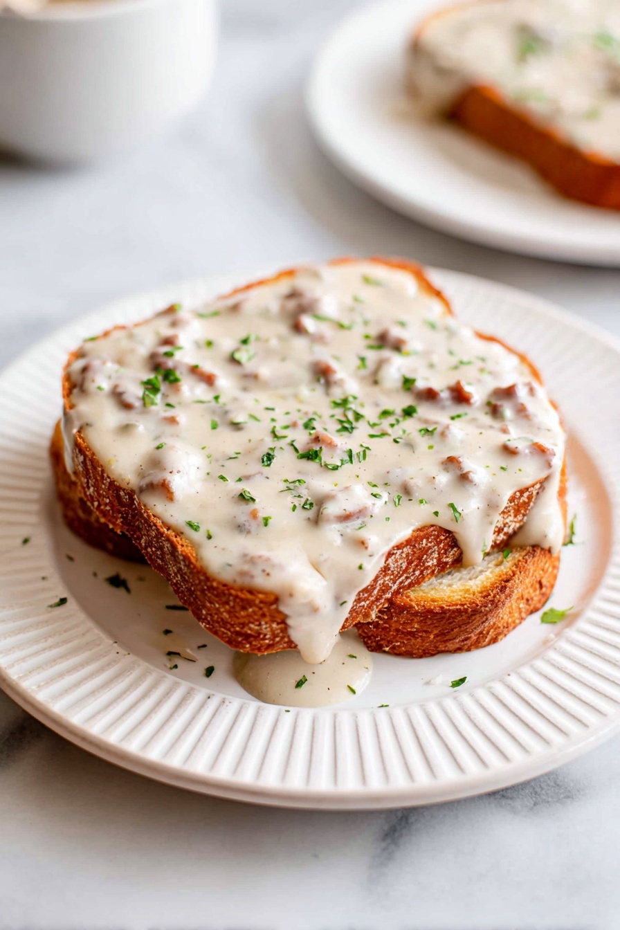 Chipped Beef on Toast Recipe - Serving
