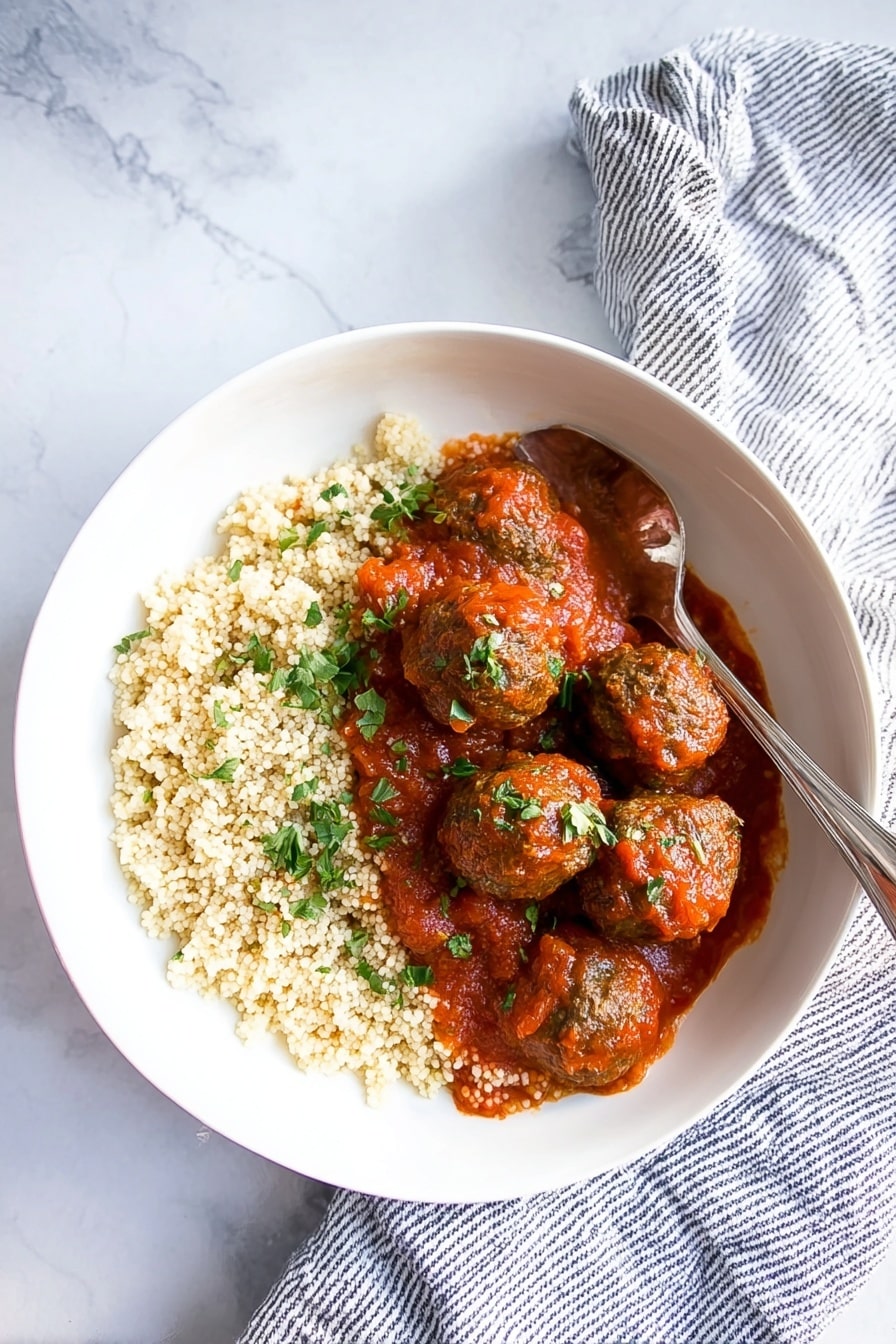 Lamb Meatballs with Saffron Tomato Sauce Recipe - Serving