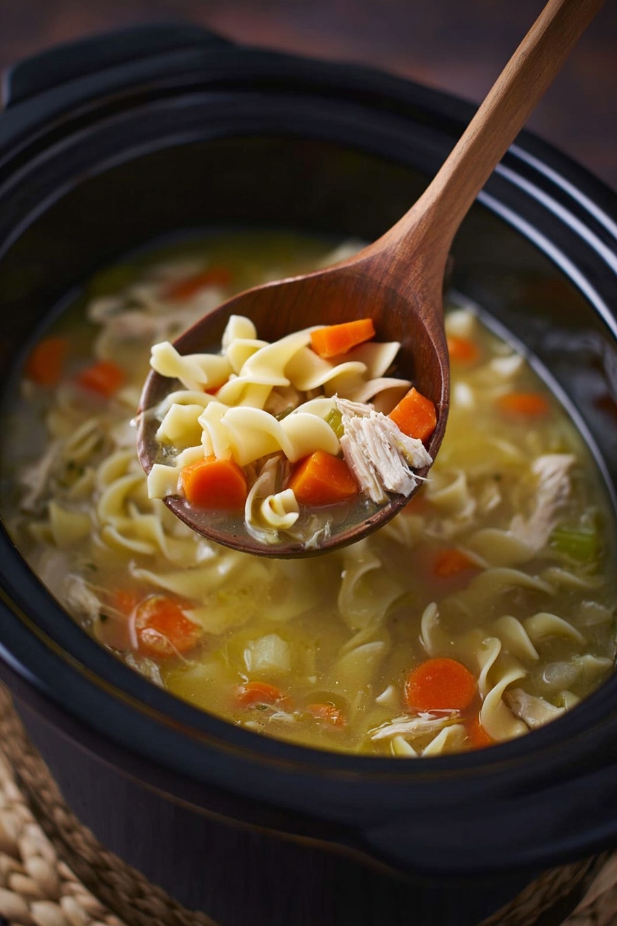 Easy Crock Pot Turkey Noodle Soup Recipe - Recipe Step