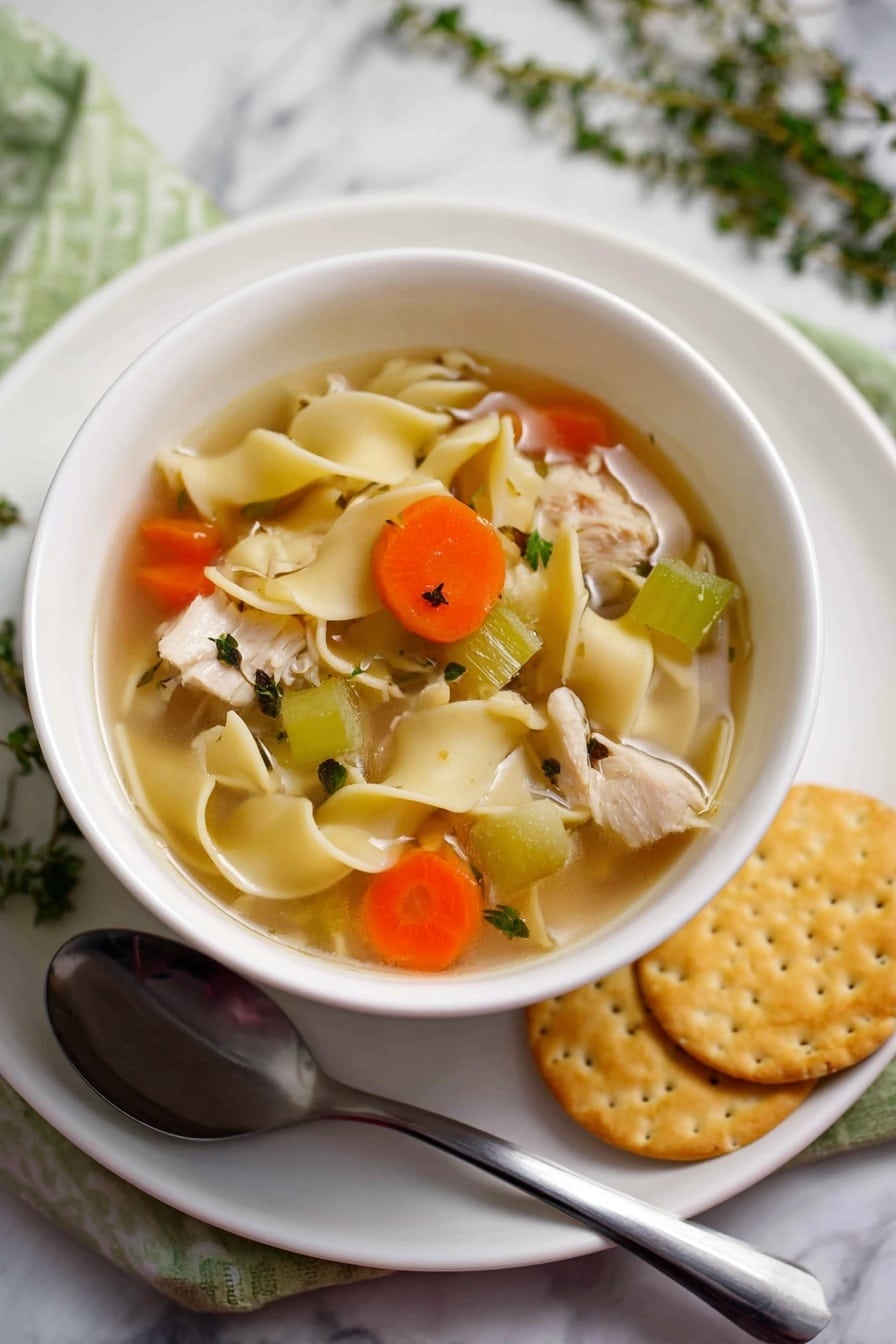 Easy Crock Pot Turkey Noodle Soup Recipe - Serving