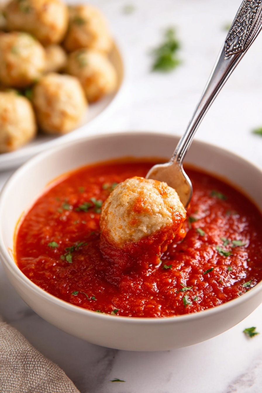 Baked Chicken Meatballs Recipe - Serving