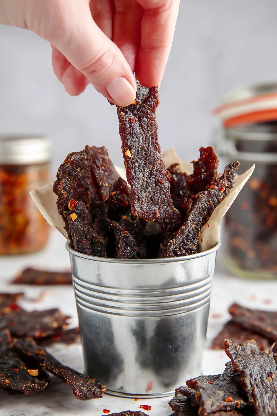 Homemade Smoked Beef Jerky Recipe - Serving