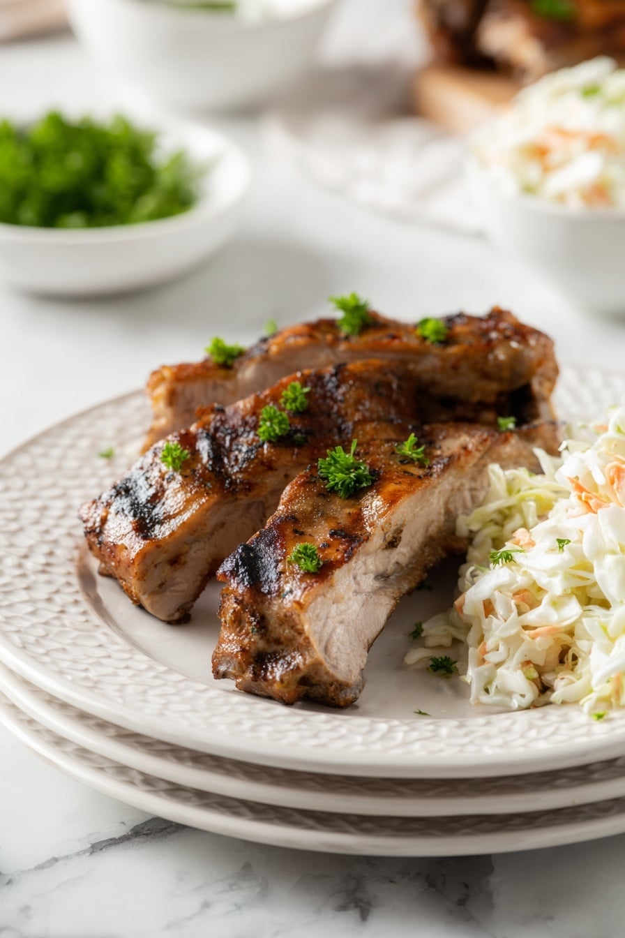 Honey Mustard Glazed Ribs Recipe - Serving