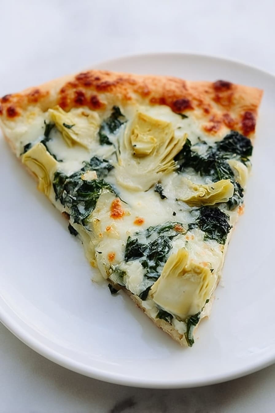 Spinach Artichoke Pizza Recipe - Serving
