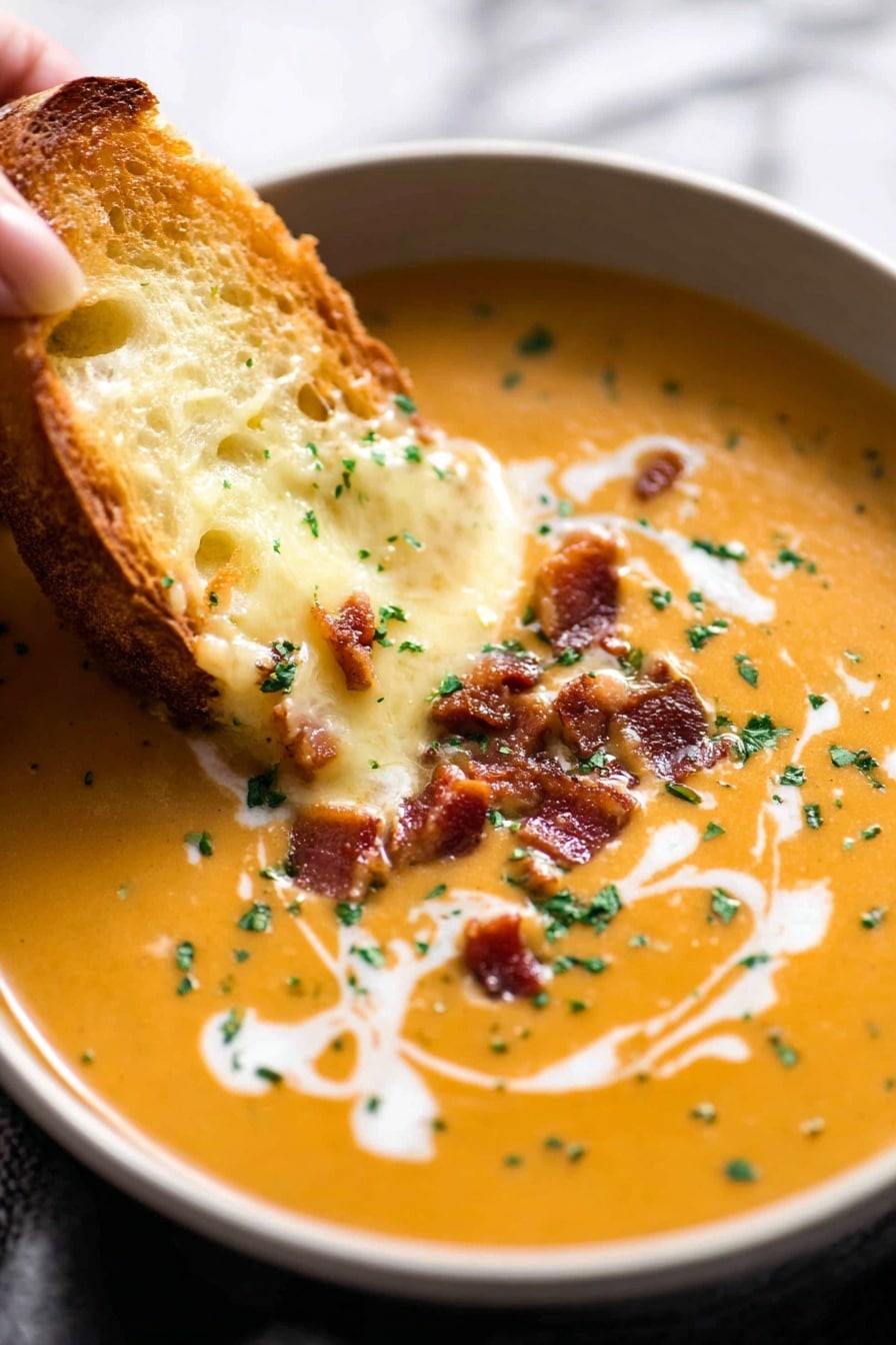 Creamy Carrot Soup with Bacon Recipe - Serving