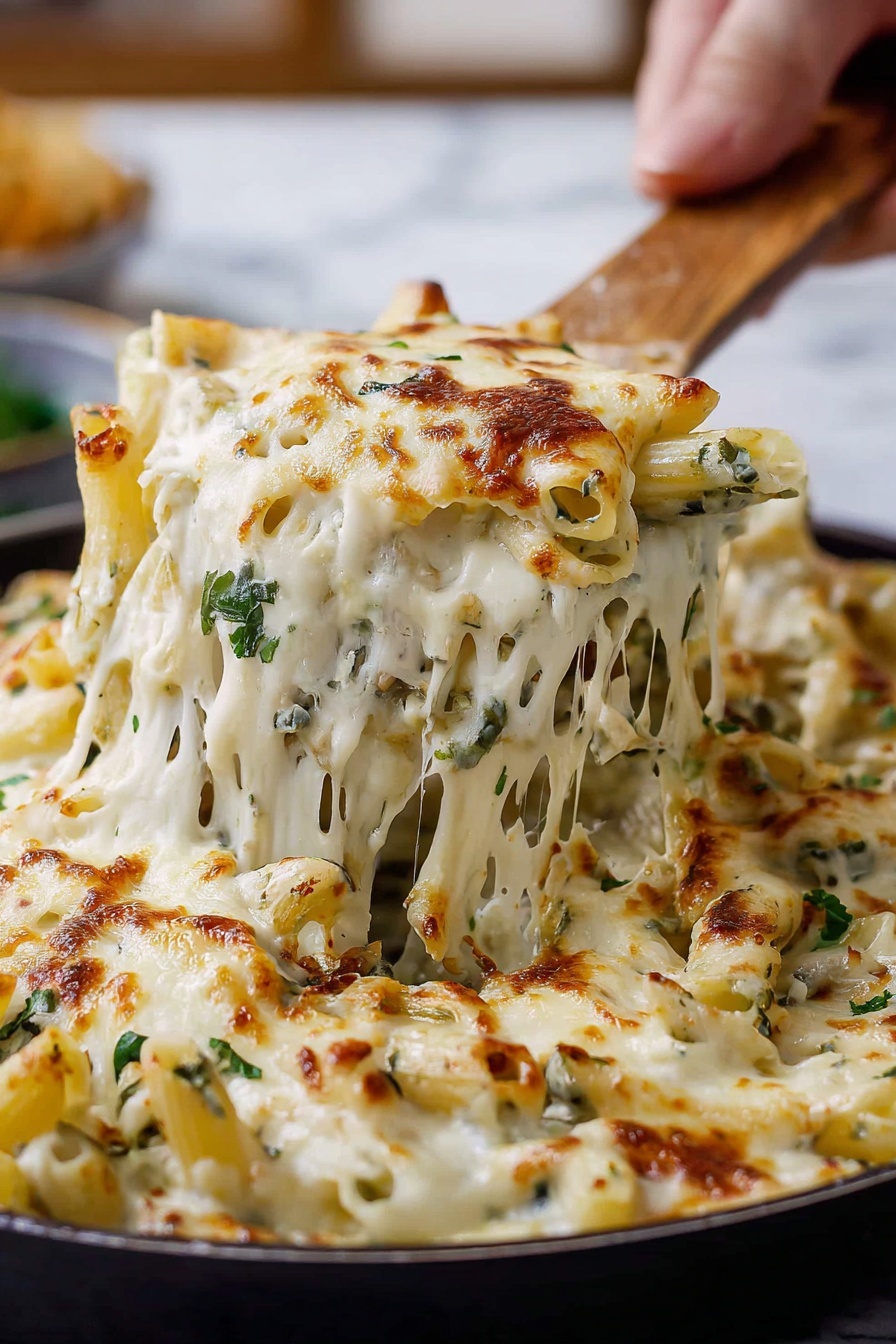 Cheesy Spinach Chicken Pasta Bake Recipe - Recipe Step