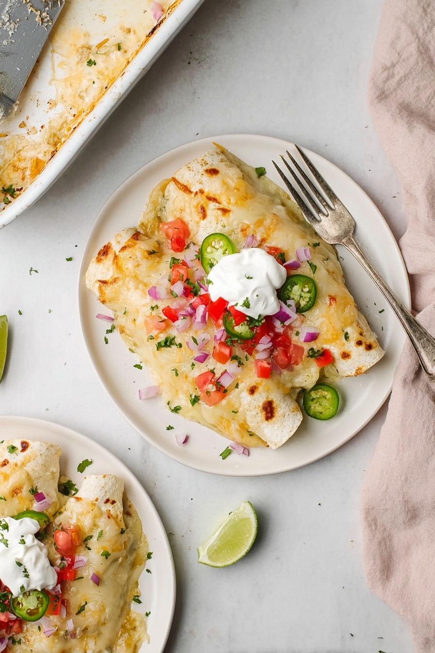 Creamy Sour Cream Chicken Enchiladas Recipe - Serving