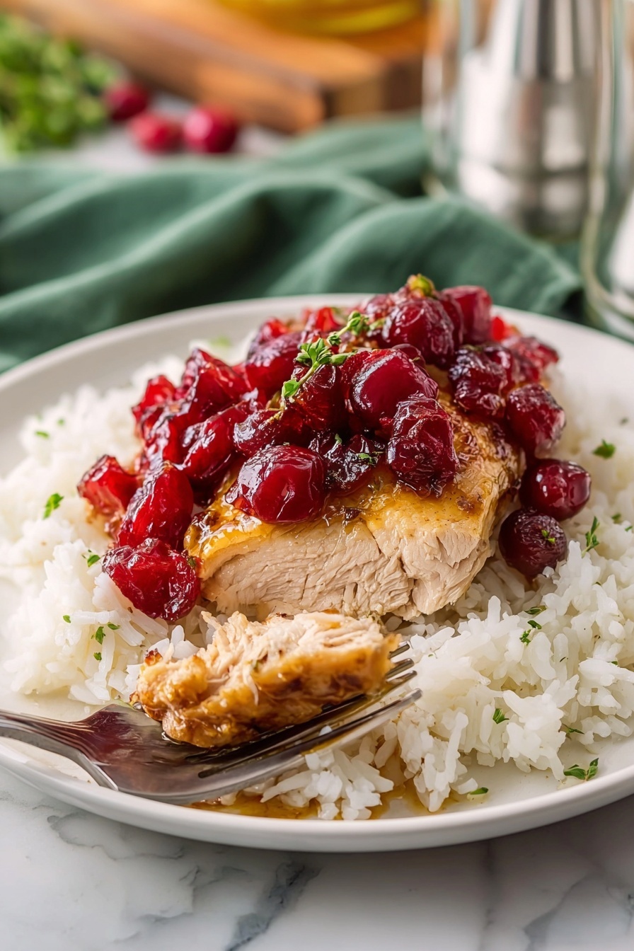 Cranberry Chicken Slow Cooker Recipe - Serving