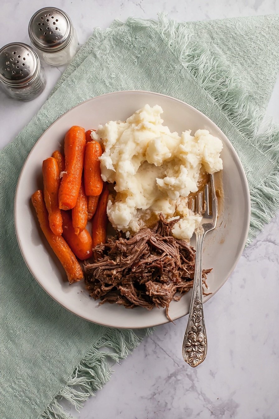 Slow Cooker 3-Packett Pot Roast Recipe - Serving