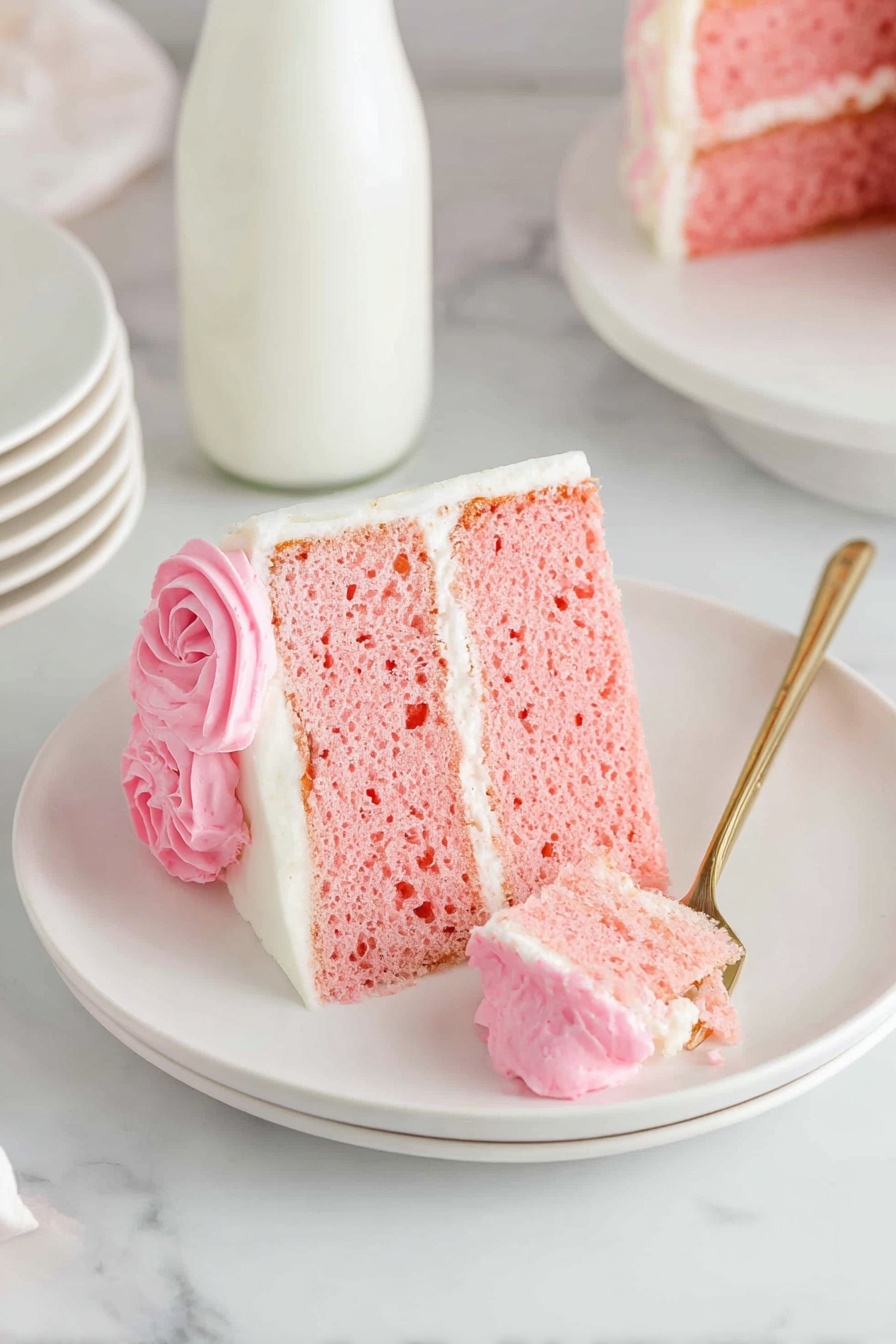 Pink Velvet Cake with Cream Cheese Frosting Recipe - Serving