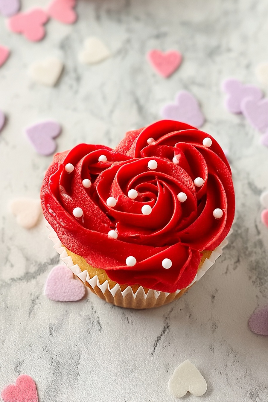 Heart-Shaped Cupcake Recipe - Serving