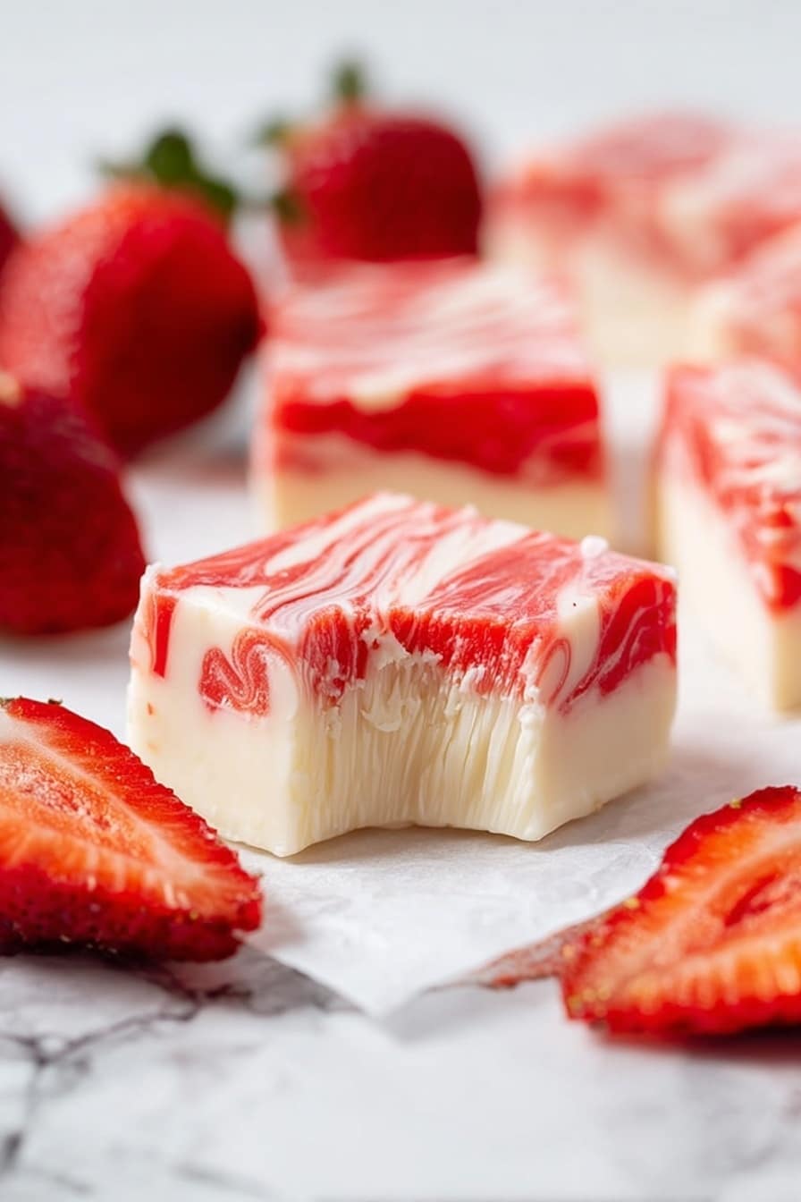 Strawberry Swirl Fudge Recipe - Serving