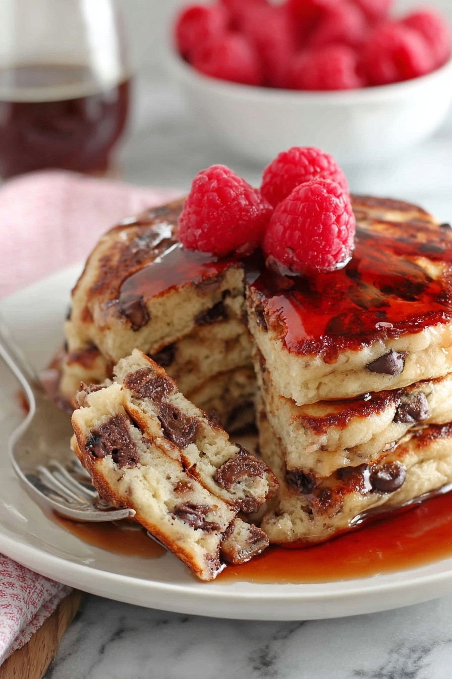 Heart Shaped Chocolate Chip Pancakes Recipe - Serving