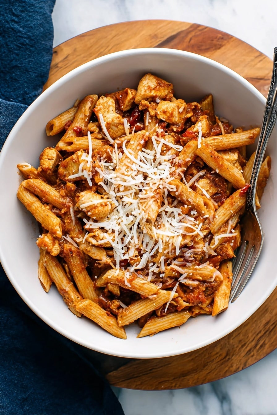 15 Minute Chicken Pasta Recipe - Serving