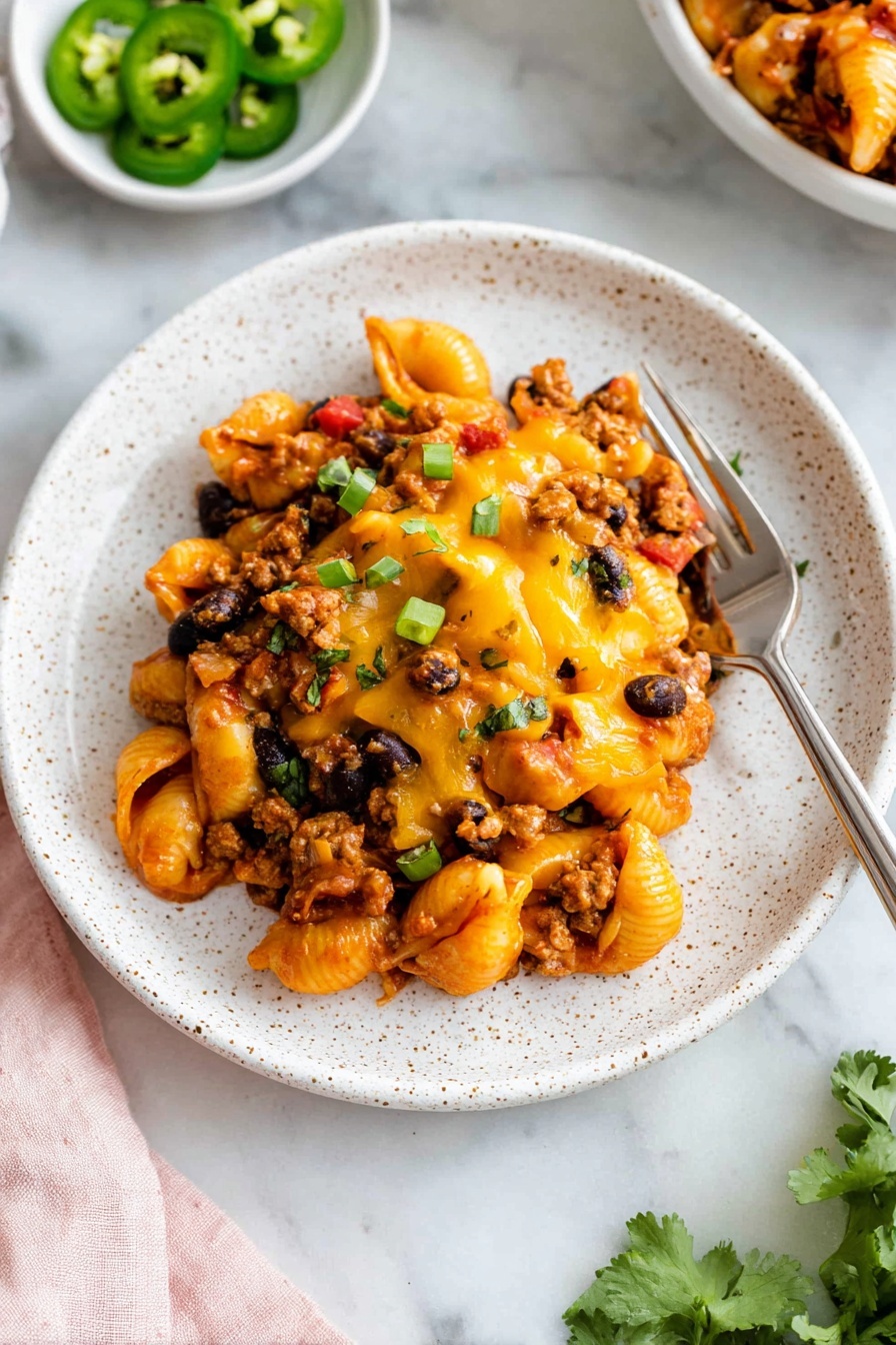 Taco Pasta Skillet with Ground Chicken Recipe - Serving