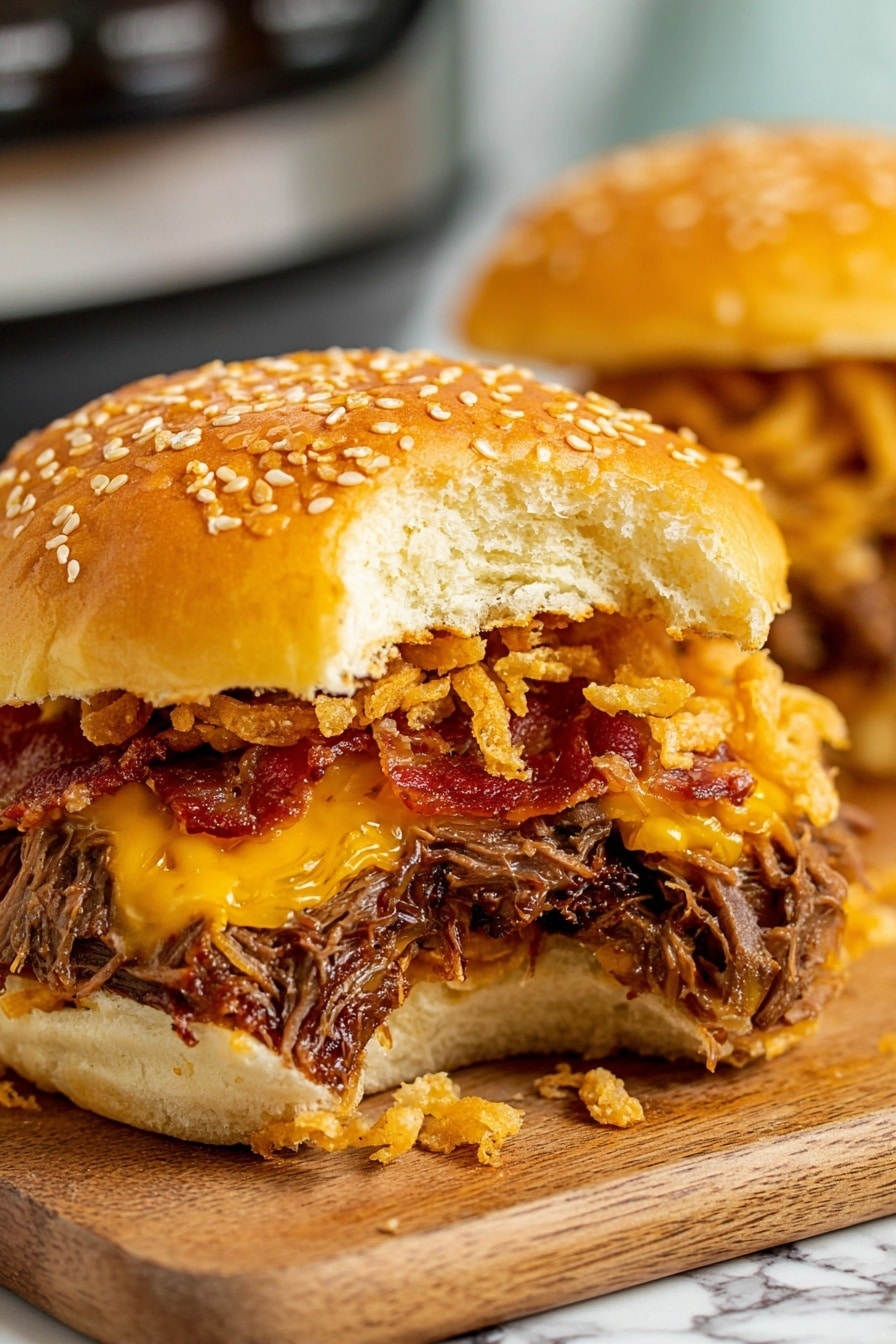Slow Cooker Cowboy Beef Sandwiches Recipe - Serving