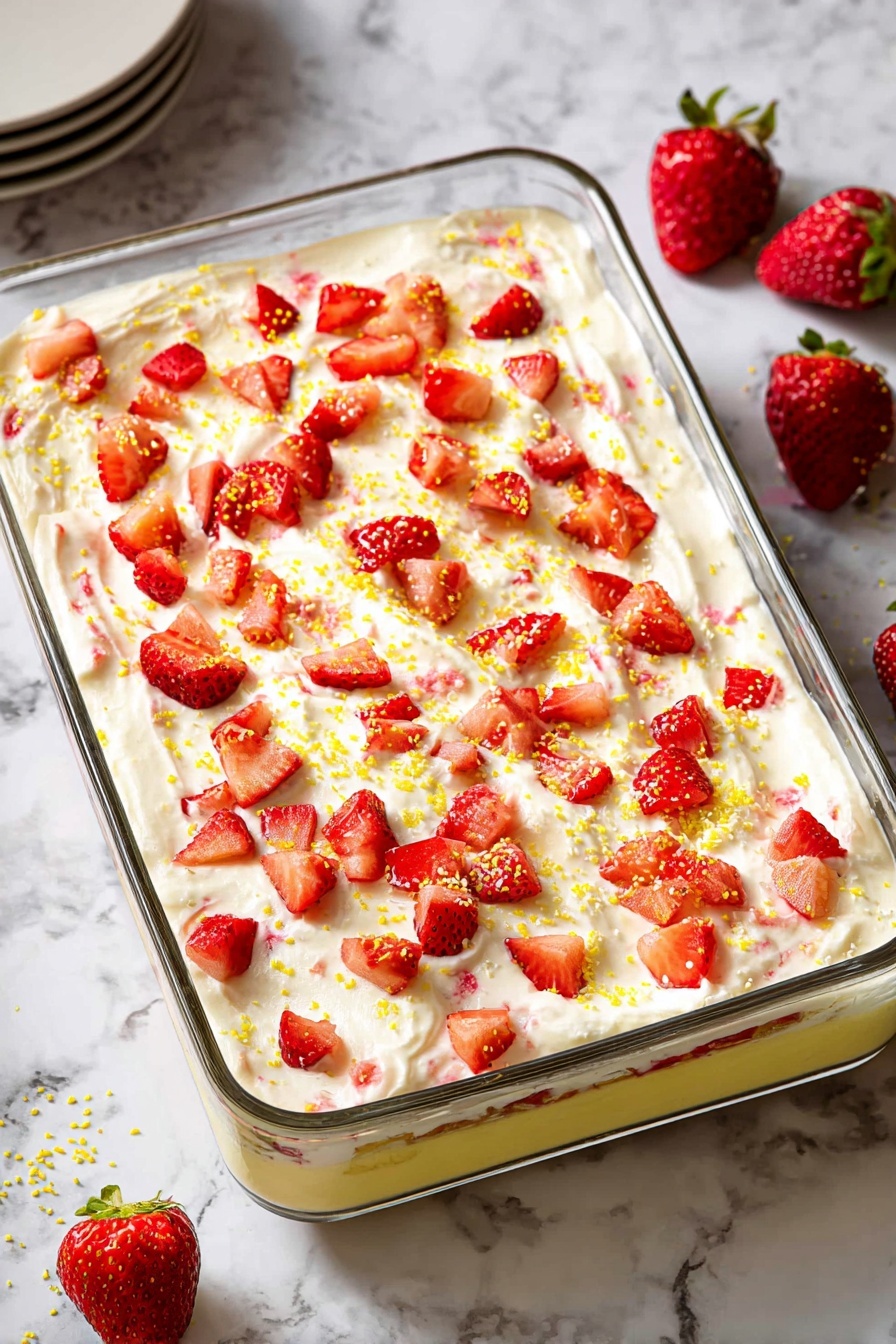 Strawberry Lemonade Poke Cake Recipe - Recipe Step