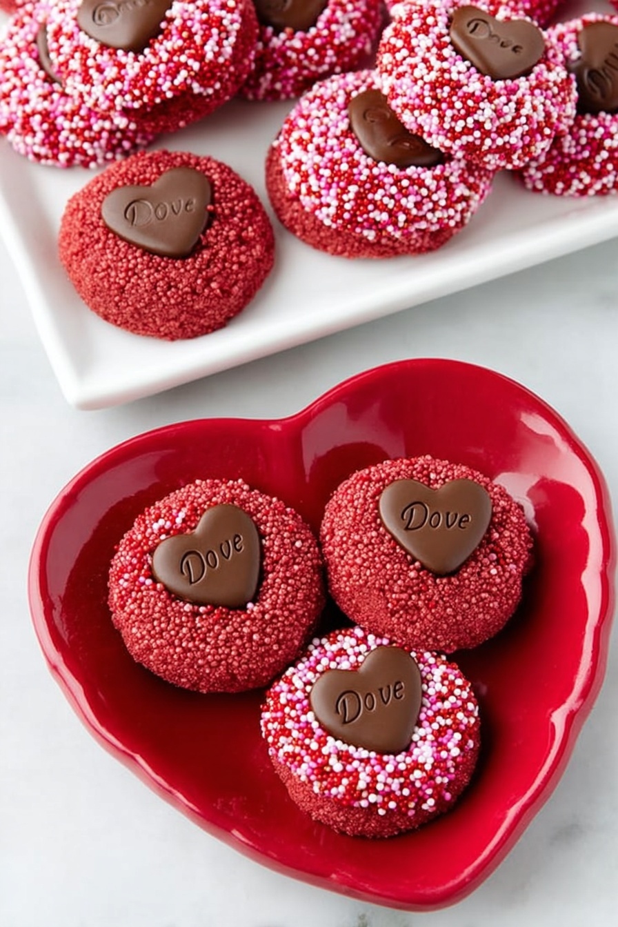 Red Velvet Chocolate Blossom Cookies Recipe - Serving