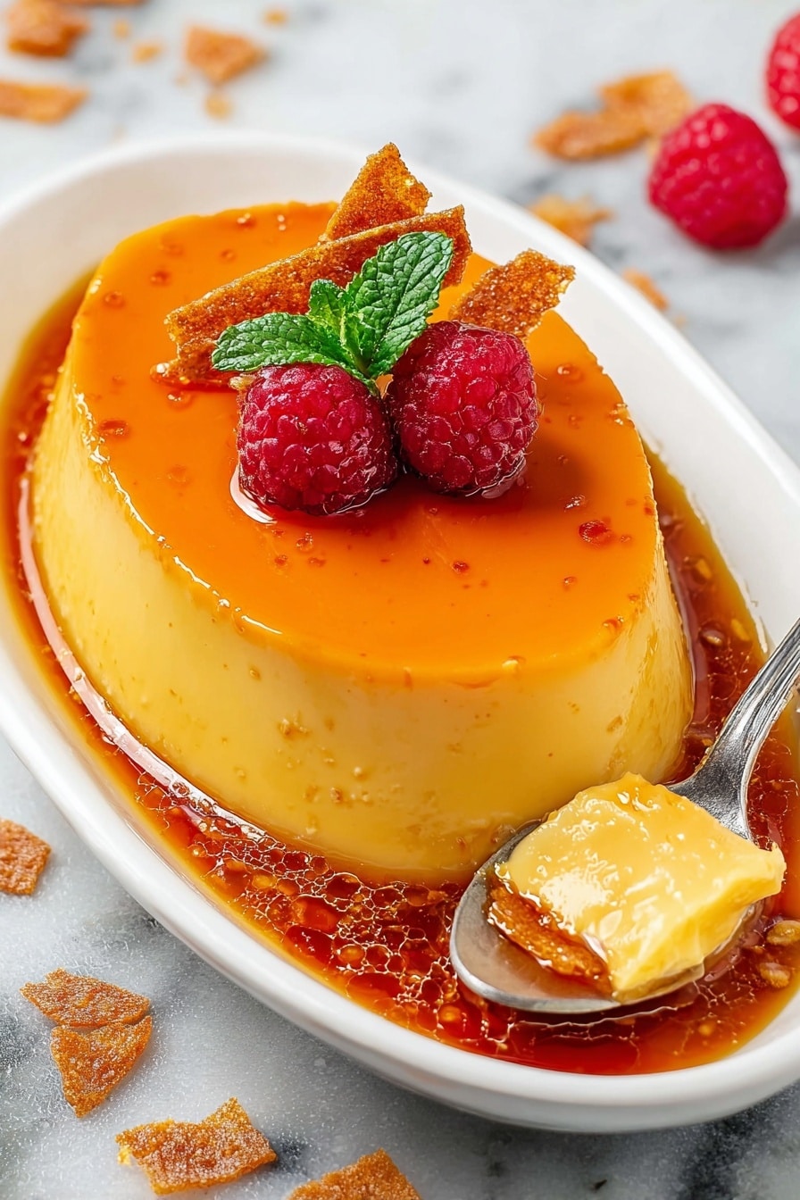 Creamy Cheese Flan Recipe - Serving