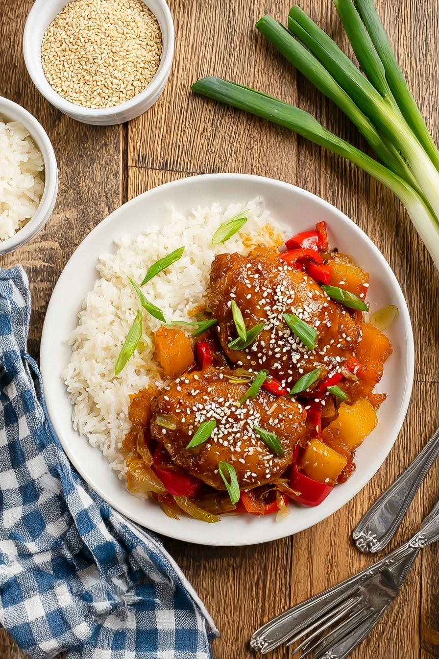 Slow Cooker Pineapple Chicken Recipe - Serving