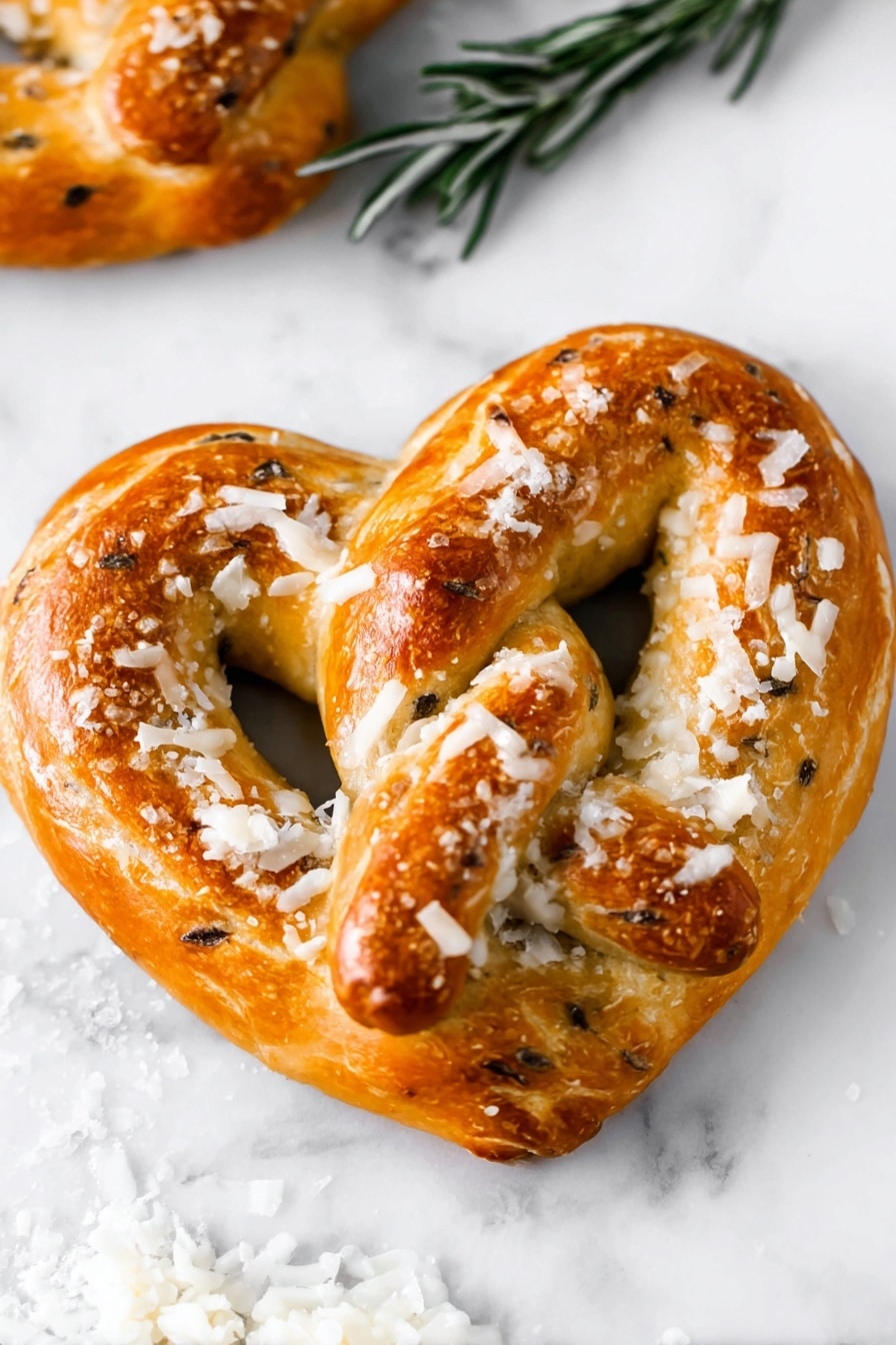 Heart-Shaped Rosemary Pretzels Recipe - Serving